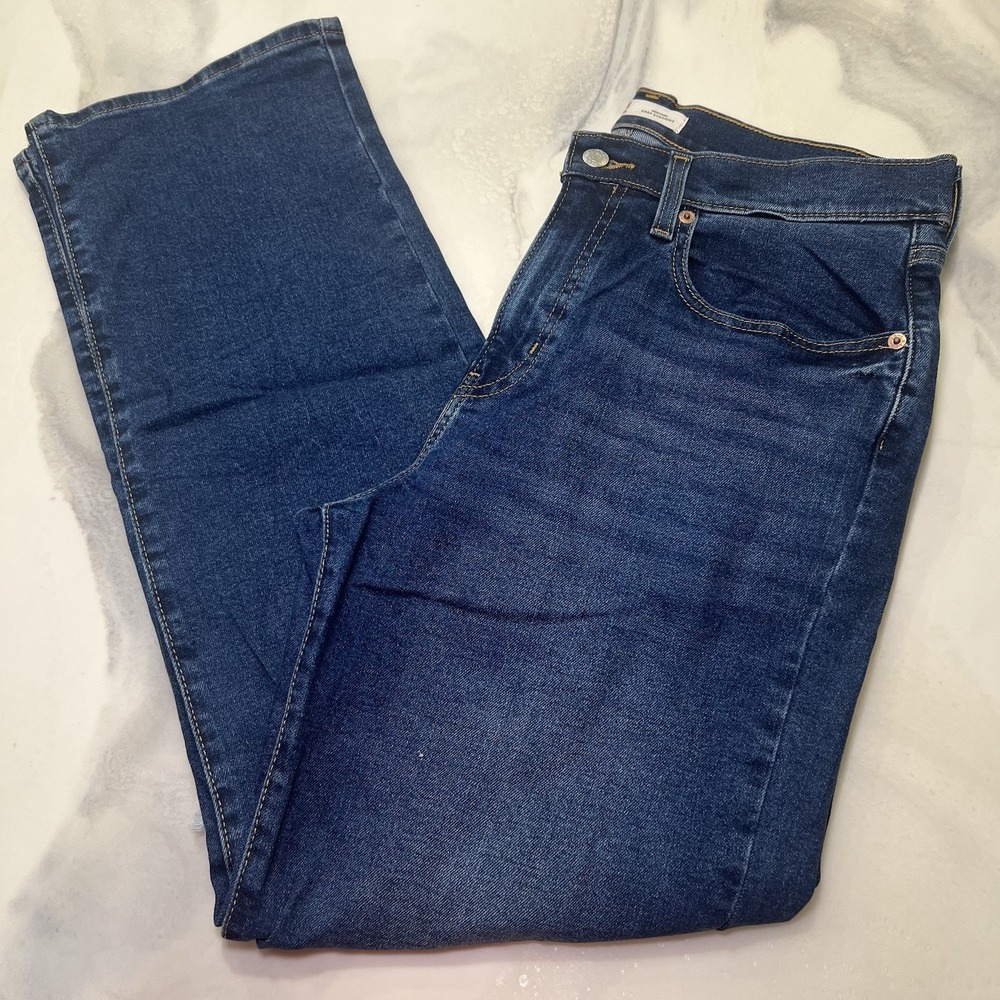Levi‎ Strauss Signature Jeans Women's 10 W30 Heritage Easy Straight Dark Blue